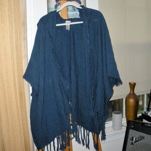 Free People Fringe trim hooded Kimono